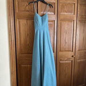 Macy's Sparkling Teal Maxi Dress